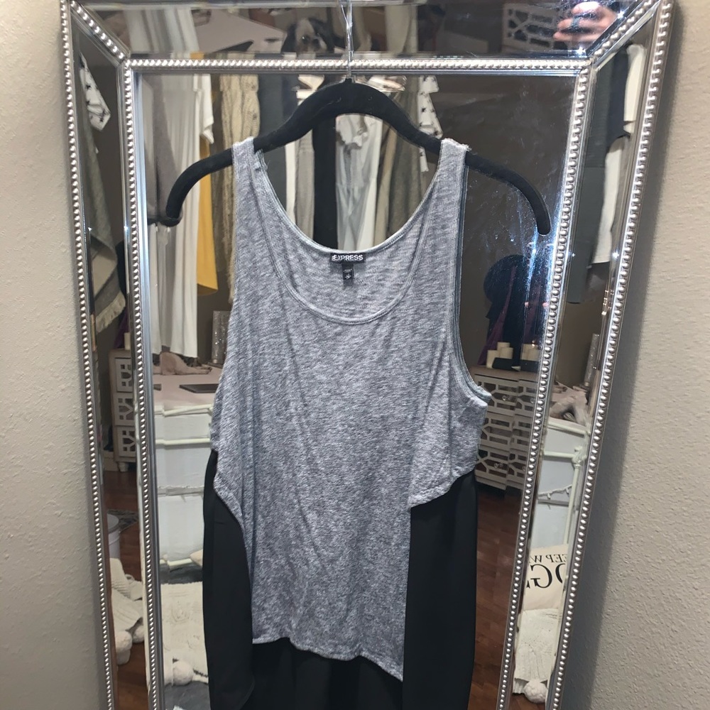 Two toned tank with chiffon back